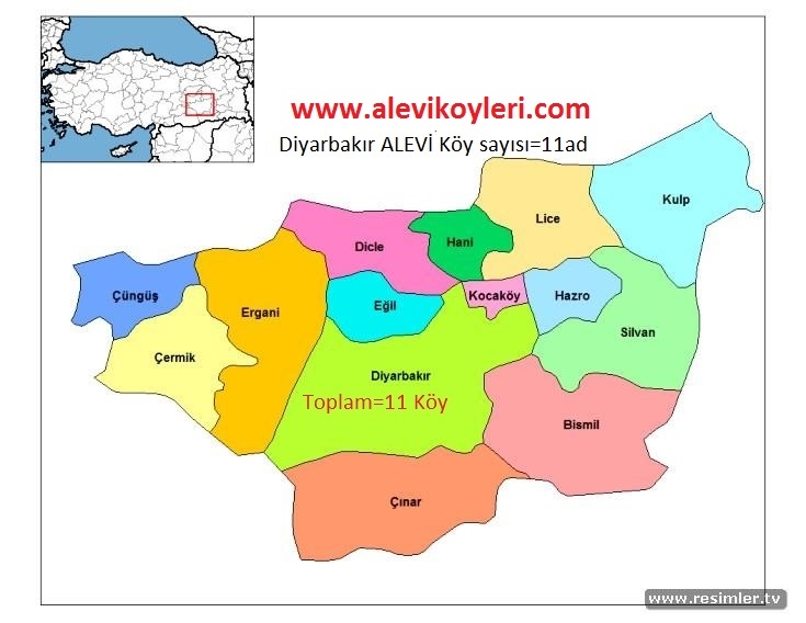 Alevi Köyleri Haritası (İllere göre) 10
