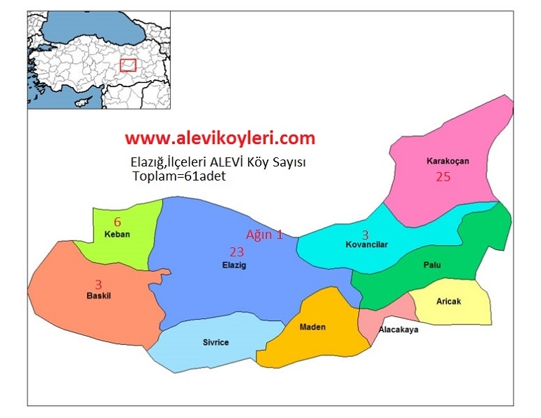 Alevi Köyleri Haritası (İllere göre) 12