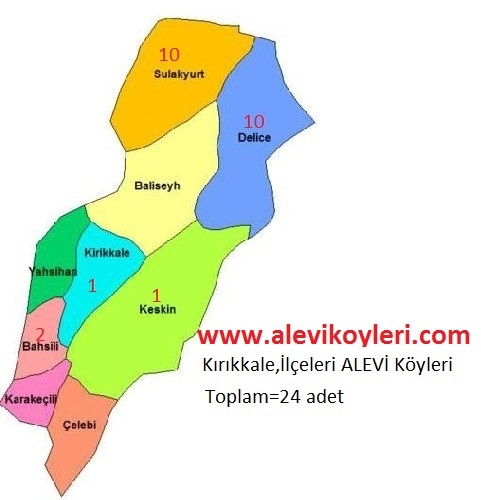 Alevi Köyleri Haritası (İllere göre) 14