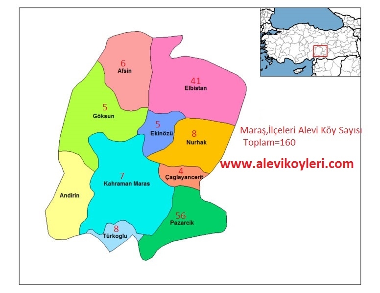 Alevi Köyleri Haritası (İllere göre) 22