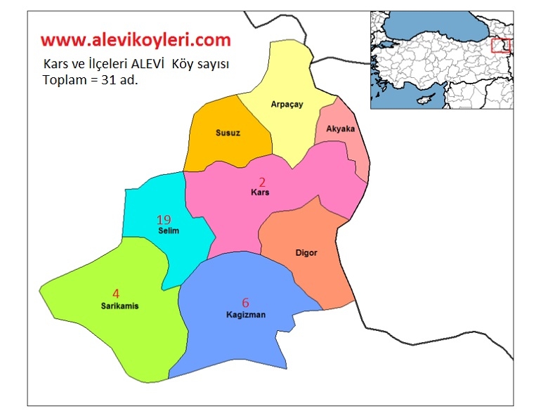 Alevi Köyleri Haritası (İllere göre) 23