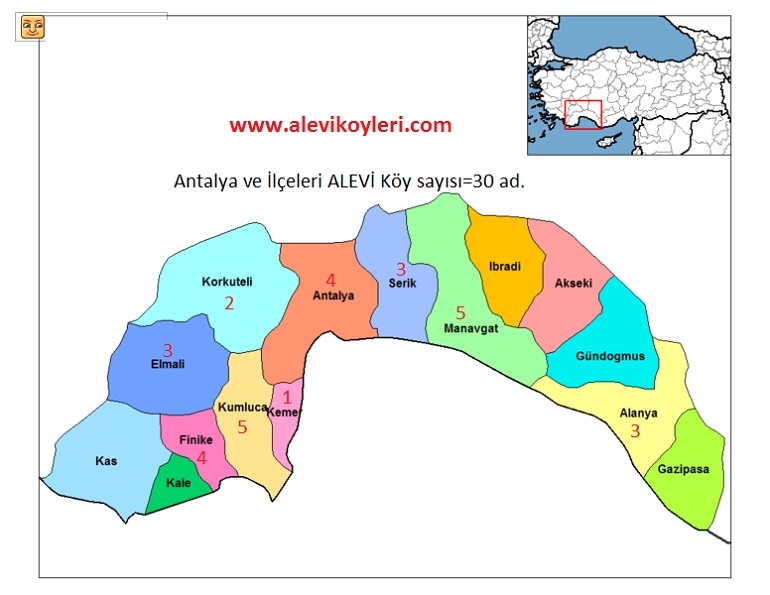 Alevi Köyleri Haritası (İllere göre) 5