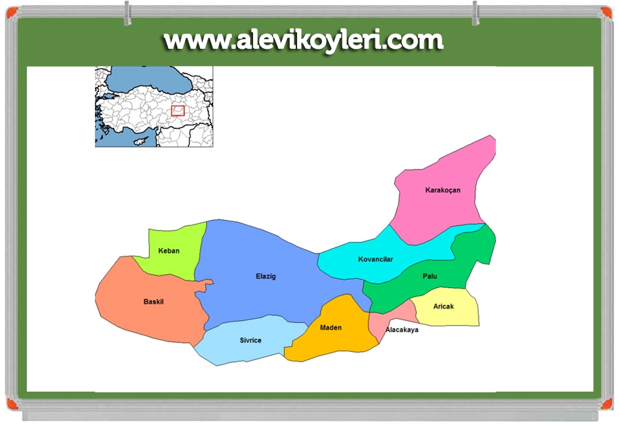 Alevi Köyleri Haritası (İllere göre) 53