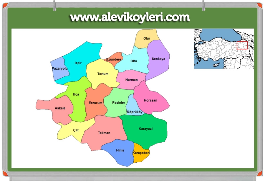 Alevi Köyleri Haritası (İllere göre) 55