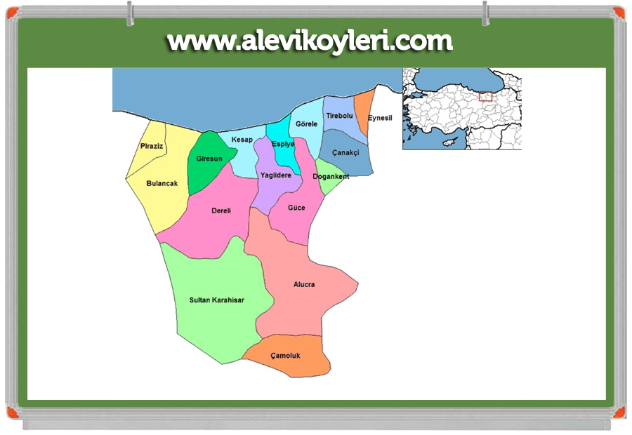 Alevi Köyleri Haritası (İllere göre) 58