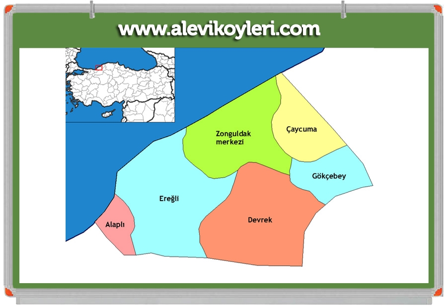 Alevi Köyleri Haritası (İllere göre) 61