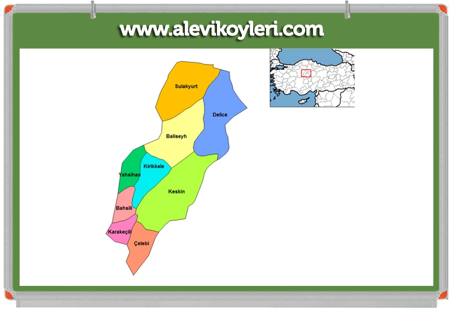 Alevi Köyleri Haritası (İllere göre) 62