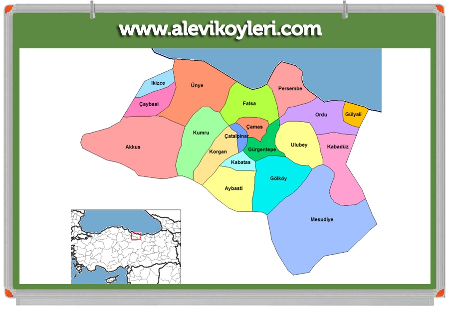 Alevi Köyleri Haritası (İllere göre) 69