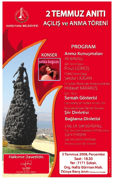 Sivas Katliamı İçin İzmir'e Anıt