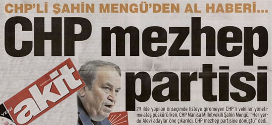 Mengü: "CHP mezhep partisine dönüştü"