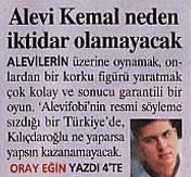 Alevi Kemal neden iktidar olamayacak