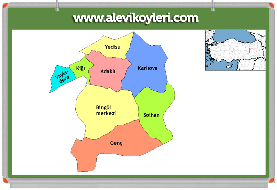 Bingöl Alevi Köyleri Haritası