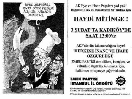 EMEK PARTİSİ : AKP ye ve Hızır Paşalara Yol yok