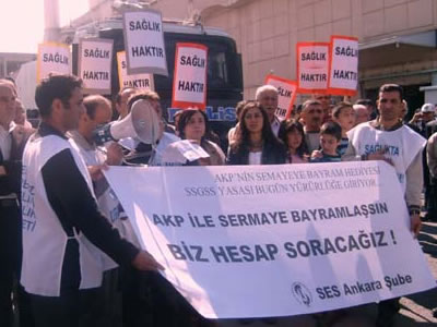 SES "AKP'nin sermayeye bayram hediyesi" SSGSS'ye karşı eylemde