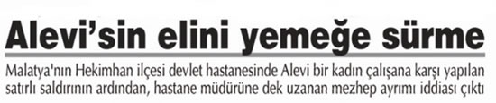 "Alevisin elini yemeğe sürme"