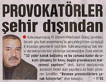 Ökkeş Şendiller Anmaya gelenleri suçladı