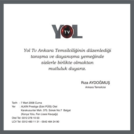 YOL TV Ankara Temsilciliği Tanışma ve Dayanışma Yemeği