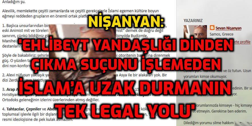 Ermeni Sevan Nişanyan'ın 'Alevilere dair bir not' yazısı