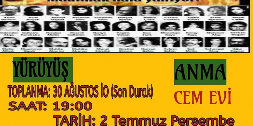 Ataşehir Cemevi, 2 Temmuz’da Sivas Katliamı’nda yaşamını yitirenleri anacak