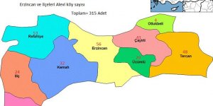Erzincan Alevi Köyleri haritası