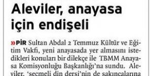 Aleviler, yeni anayasadan endişeli