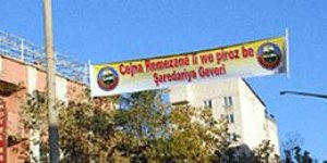 Yüksekova'da Kürtçe pankart gerginliği