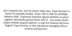 FUAF : Yaşar Seyman'ın acısını paylaşıyoruz