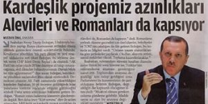 Kardeşlik projemiz azınlıkları Alevileri ve Romanları da kapsıyor