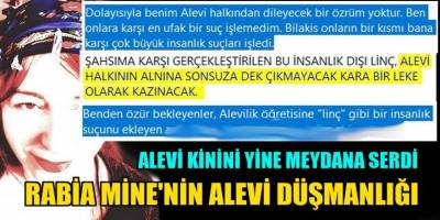 Alevi düşmanı Rabia Mine ve Alevilere 'KARA LEKE'li kini