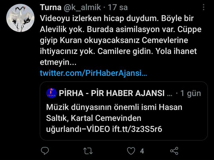 Alevi yurttaşlardan Hasan Saltık’ın uğurlama törenine tepki