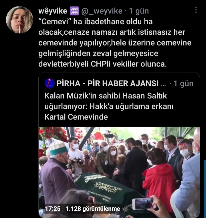 Alevi yurttaşlardan Hasan Saltık’ın uğurlama törenine tepki