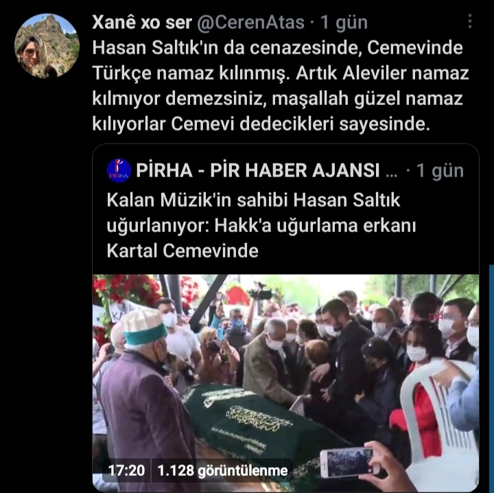 Alevi yurttaşlardan Hasan Saltık’ın uğurlama törenine tepki