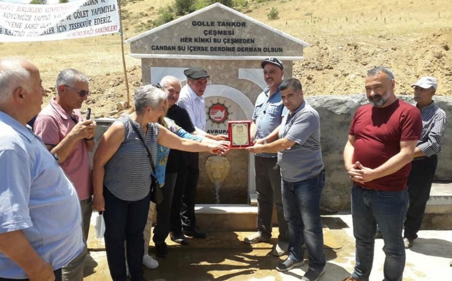 Depremden etkilenen Bölükkaya Köyü’nde yaptırılan çeşmenin açılışı yapıldı