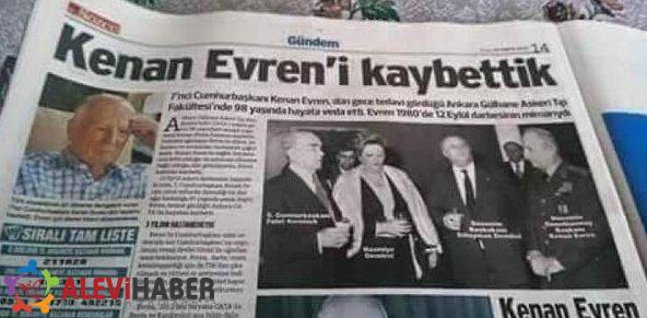 Sözcü Gazetesinin Kenan Evren Başlığı