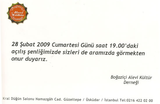 Boğaziçi Alevi Kültür Derneği Açılış Şenliği