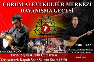 Çorum Alevi Kültür Merkezi Dayanışma Gecesi 