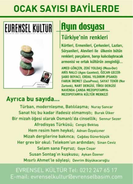 Evrensel Kültür Ocak Sayısı Bayilerde