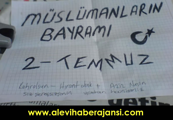 Sivas'ta 2 Temmuz öncesi provokasyon